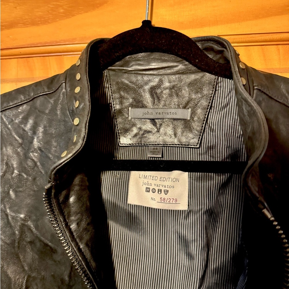 John Varvatos Black Leather Jacket